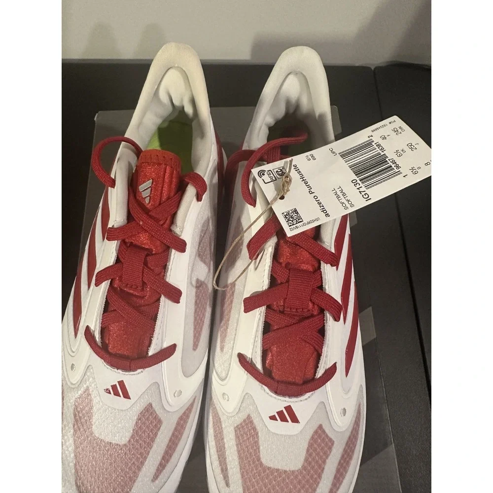 Adidas Adizero PureHustle 3 Elite Womens Softball Cleats White Red IG7130 Size 8